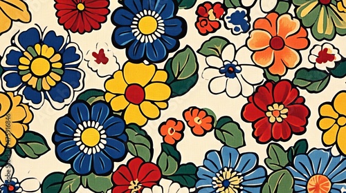Wallpaper Mural Colorful Floral Pattern Design japanese patterns Torontodigital.ca
