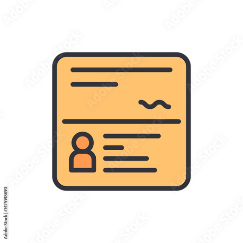 Identity Card Illustration With Personal Information And Signature
