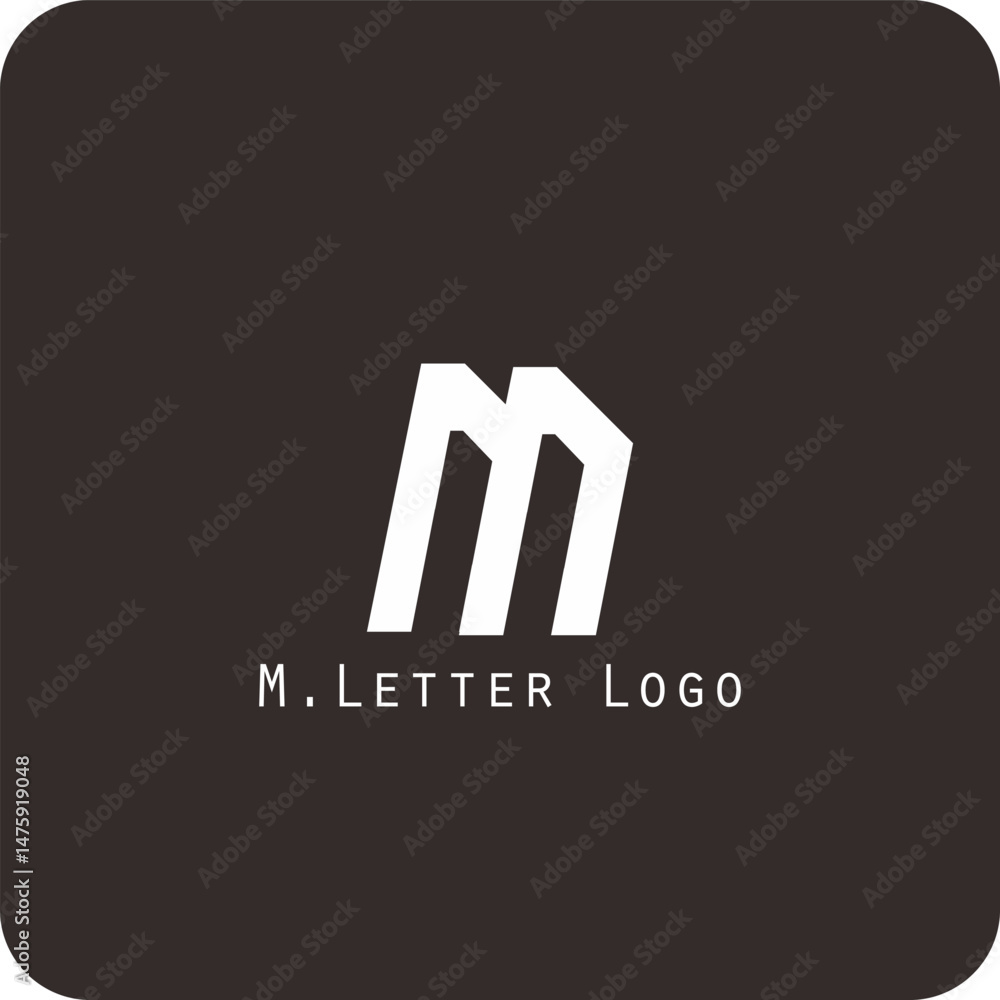 Obraz premium Vector logo design with the letter M symbol is simple, clear, bold, easy to remember, elegant, easy to apply on a large or small scale