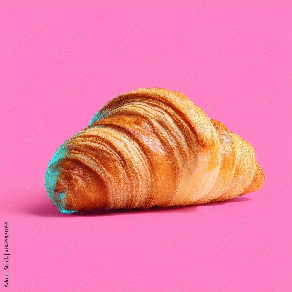 custom made wallpaper toronto digitalVibrant Pop Culture Pastry Artisan Croissant in Bold Color-Block Styling for Millennial Foodie Branding and Digital Content Creation