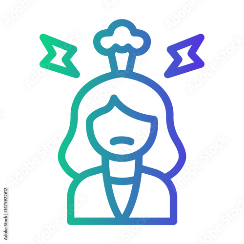 frustrated Line Gradient Icon