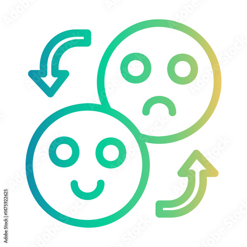 mood swings Line Gradient Icon