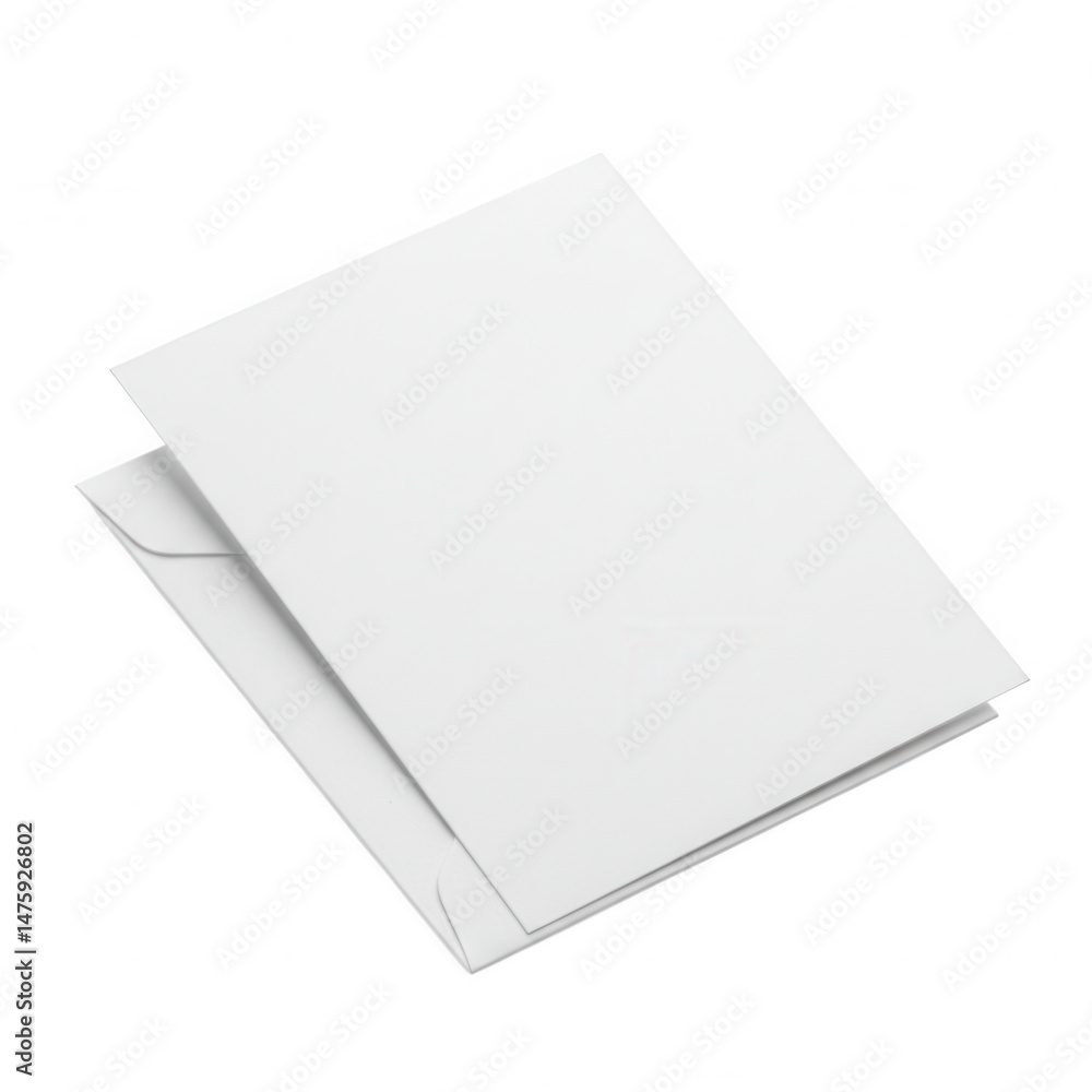 White envelope and paper isolated on transparent background. use cases: stationery White envelope and paper isolated on transparent background. use cases: stationery