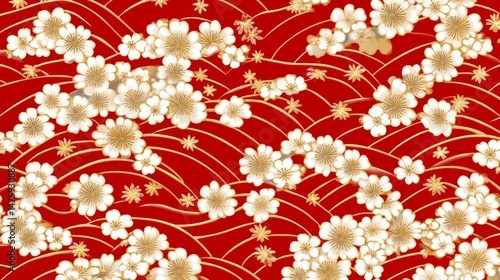 Elegant Japanese Floral Pattern Design japanese patterns