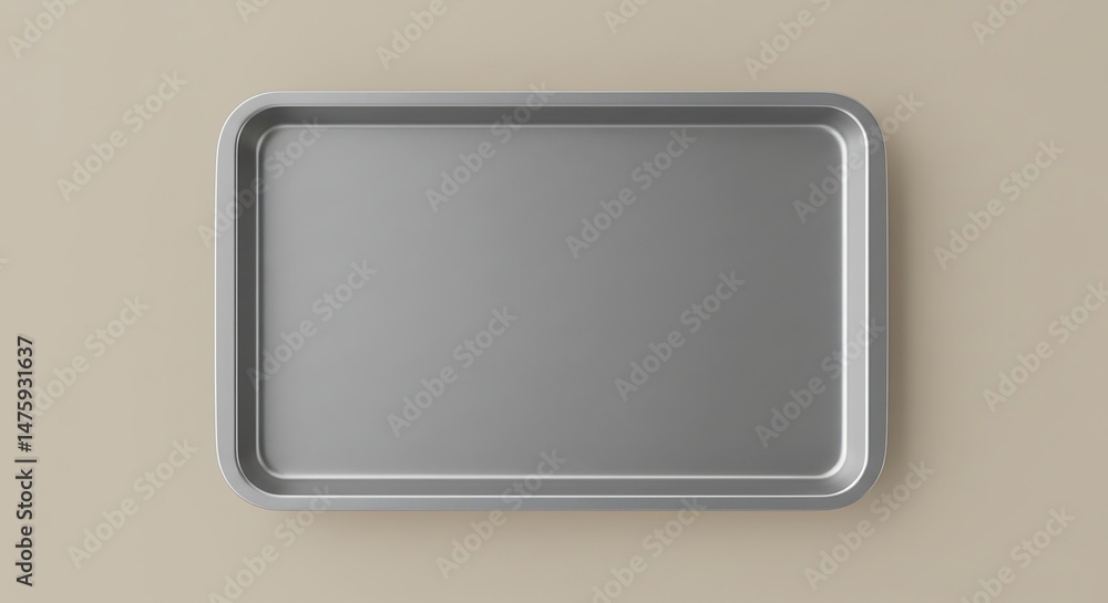 Metallic oven sheet isolated on beige Metallic oven sheet isolated on beige
