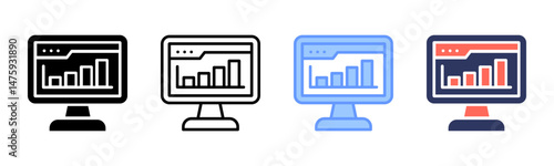 Analytics icon sheet multiple style collection