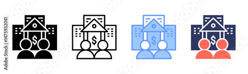 Banker icon sheet multiple style collection