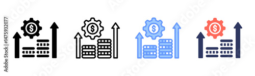 Growth icon sheet multiple style collection