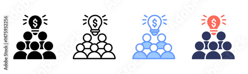 Crowds  icon sheet multiple style collection