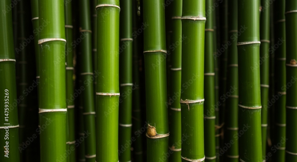 Lush bamboo forest with tall green stalks and natural ripples