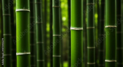 Obraz na płótnie Tranquil bamboo forest with lush green stalks for nature and zen decor w salonie