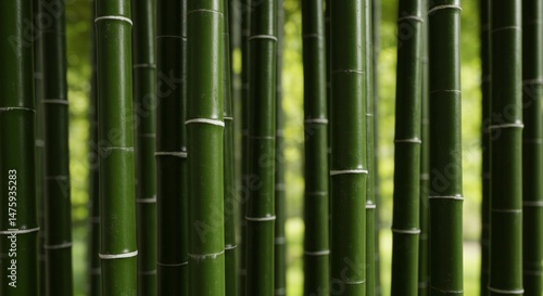 Serene bamboo forest with sunlit green stalks for nature inspiration