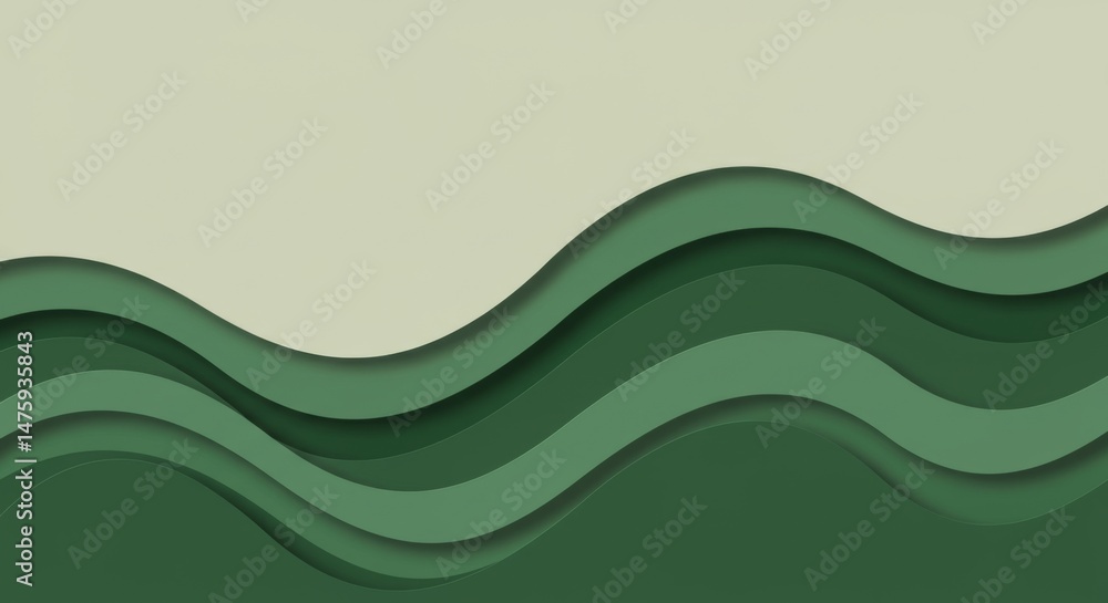 Abstract green wave pattern design for modern backgrounds and creative projects