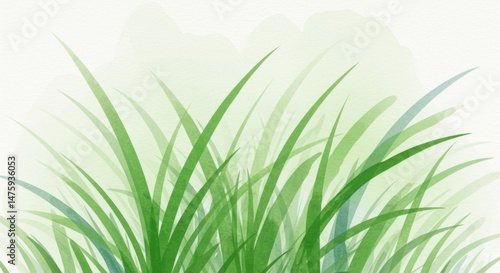 Obraz na płótnie Abstract green grass watercolor art for nature and decorative design w salonie