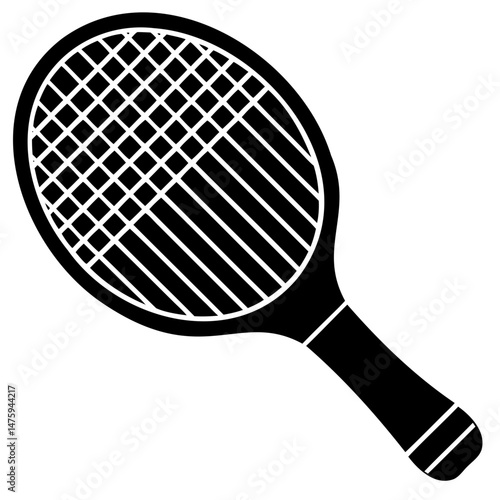 Transparent background pickleball paddle silhouette icon for web and print