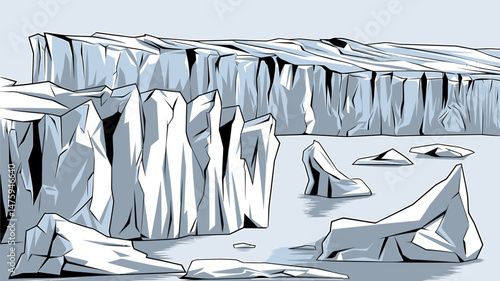 Glaciers vector illustration. 