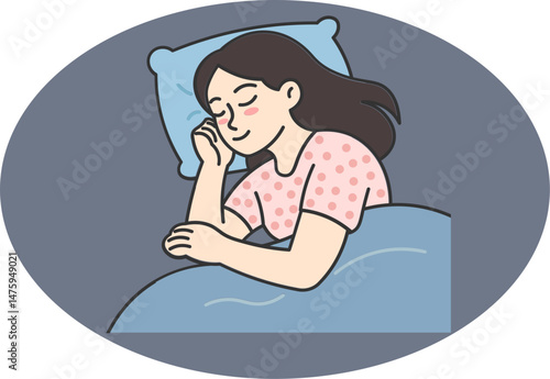 Young woman sleeping peacefully in a calm environment