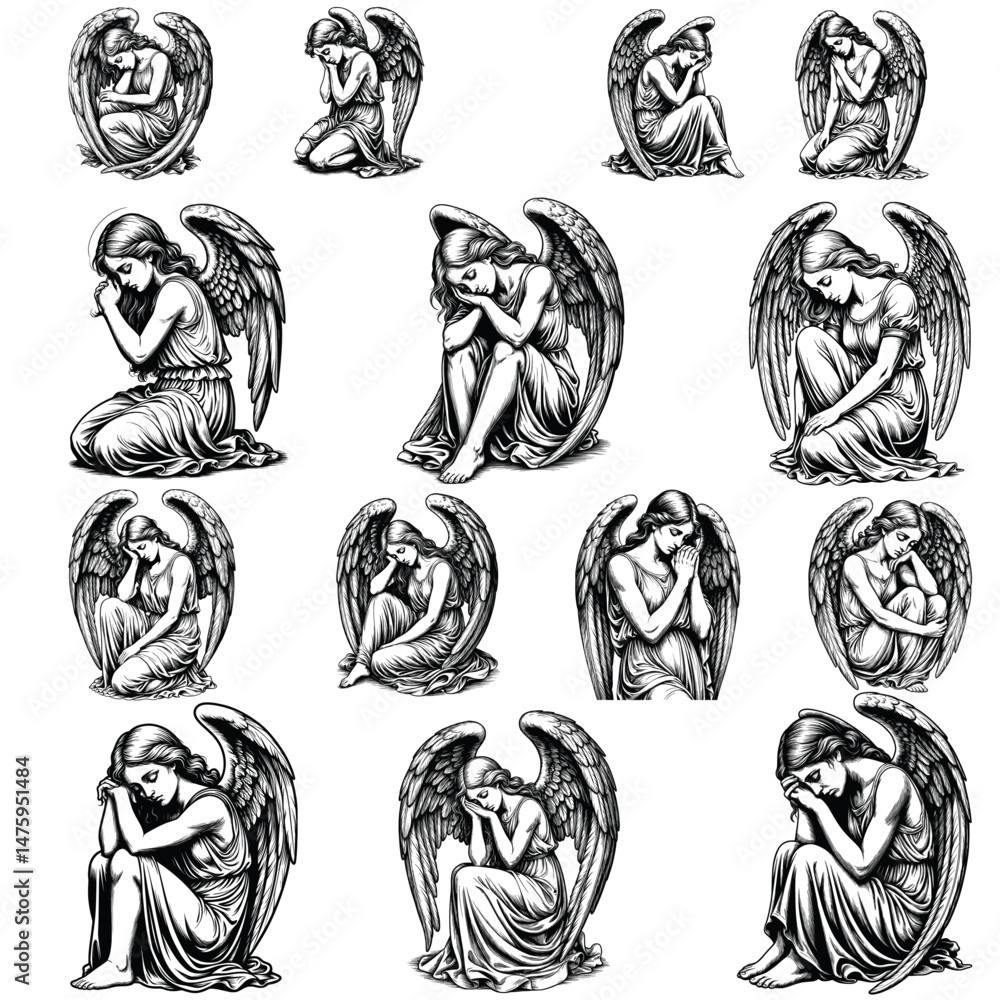 Set of Mourning Angels Set of Mourning Angels