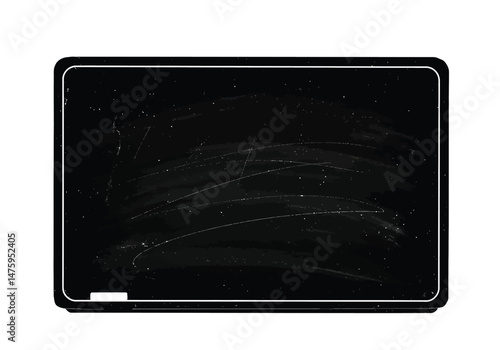 Blackboard silhouette. This image shows a black and white design of a blackboard, commonly used in classrooms for teaching, writing, and displaying lessons. Vector clipart illustration design.