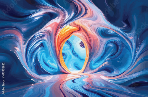 Futuristic Vortex Entry – Twisted Abstract Design for Modern Backgrounds