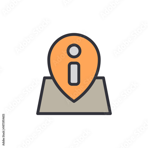 Information Pin On Digital Map Location Represents Points Of Interest