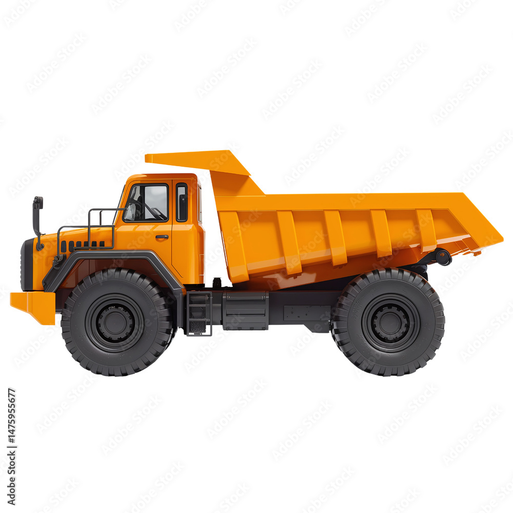 Fototapeta premium Heavy-Duty Yellow Dump Truck Ready for Work