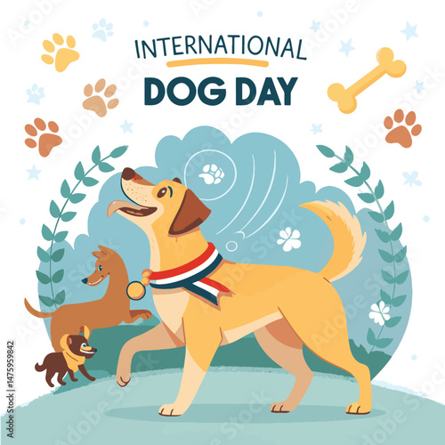 international dog day post  illustration