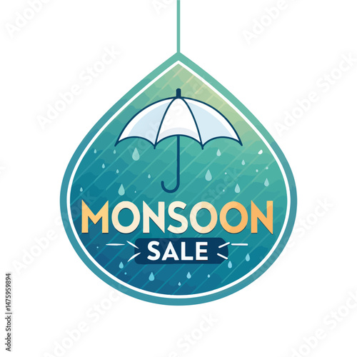 monsoon sale banner, label, poster, sticker transparent 