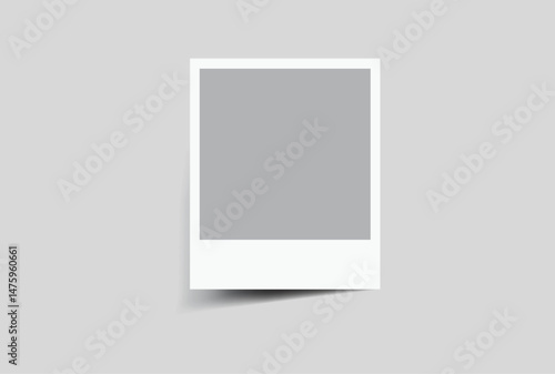 Vector Realistic Blank Polaroid Photo Frame Mockup. Template vintage retro style suitable for showcasing your album photo, collage, snapshot film, poster, portfolio, art, photography, trending designs