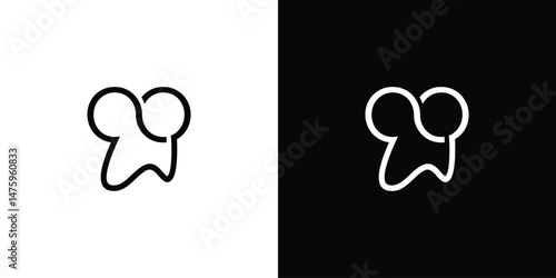 Unique and fun infinity tooth logo design