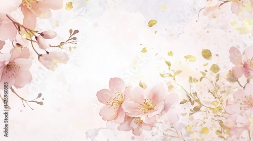 Chinese style ink wash flower painting