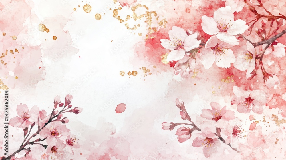 Fototapeta premium Chinese style ink wash flower painting