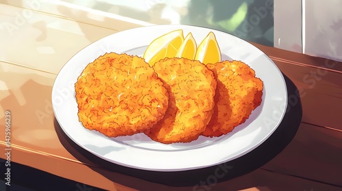 Crispy golden fried food on a white plate.