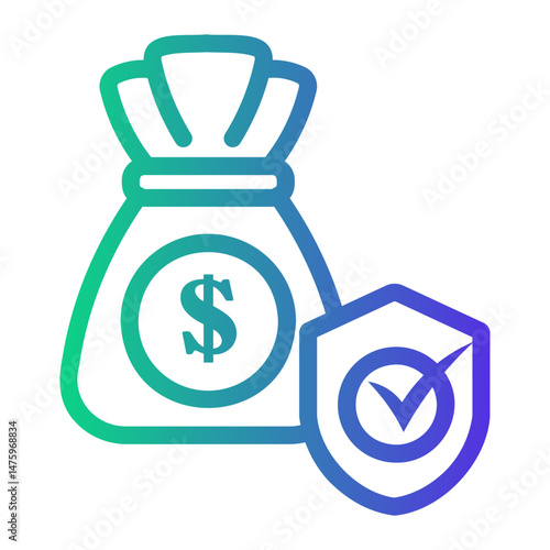 money bag Line Gradient Icon