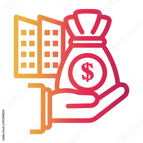 loan Line Gradient Icon