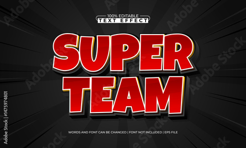 super team editable text effect with a game and kids text style