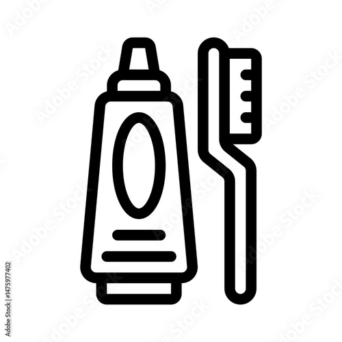 toothbrush line icon