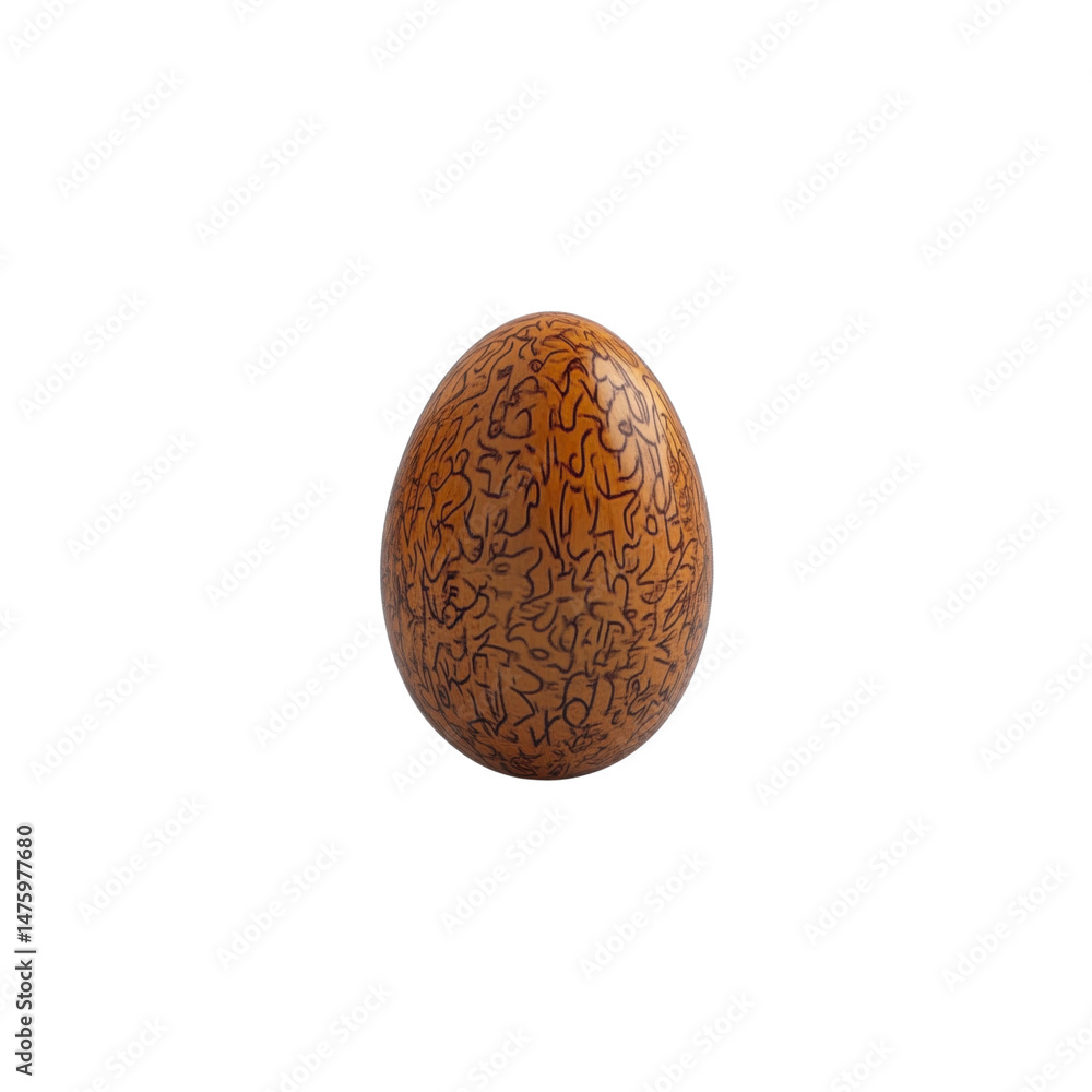 Ornate Brown Easter Egg with Abstract Design Ornate Brown Easter Egg with Abstract Design