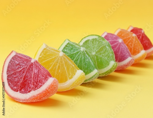 Colorful fruit slices candy