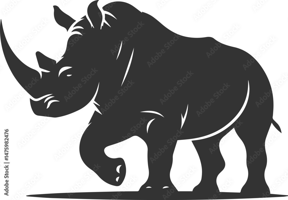 Obraz premium Rhino vector silhouette