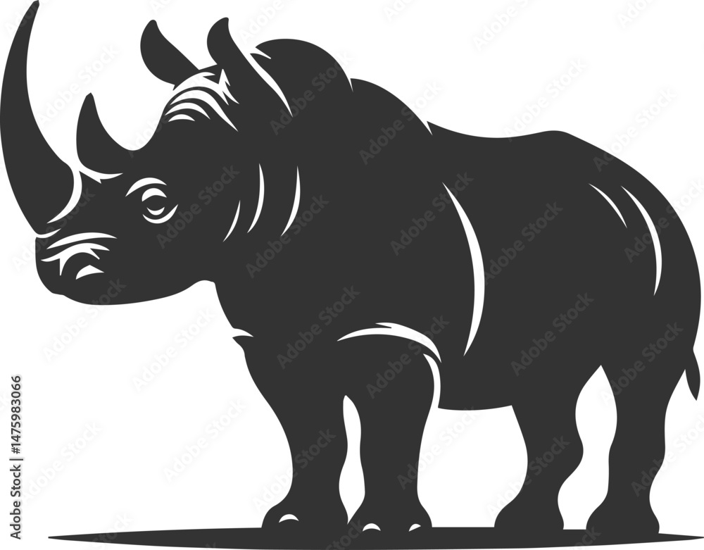 Fototapeta premium Rhino vector silhouette