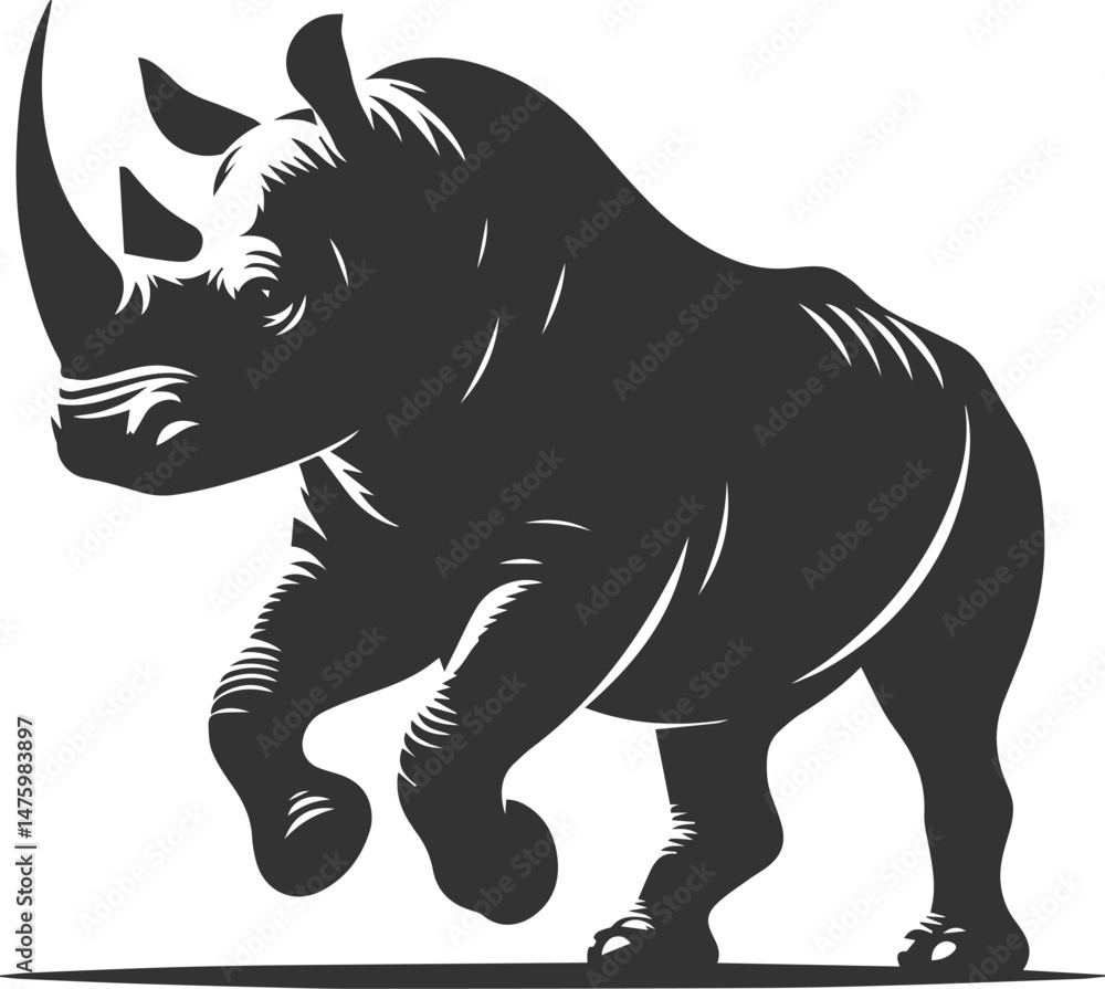 Fototapeta premium Rhino vector silhouette