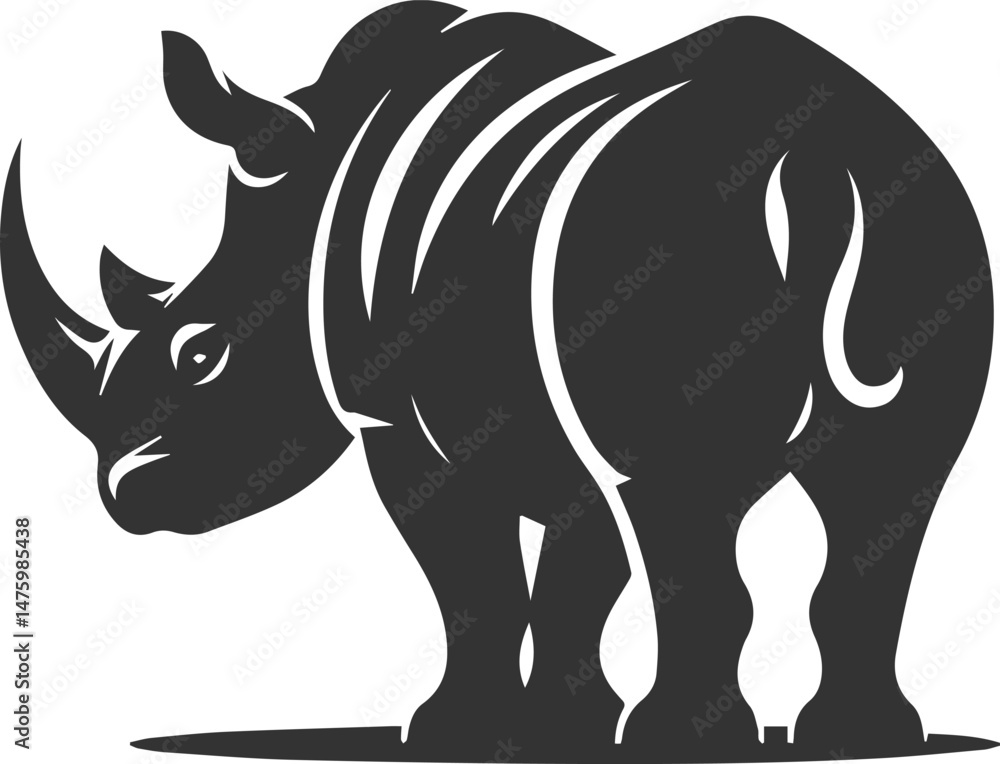 Fototapeta premium Rhino vector silhouette