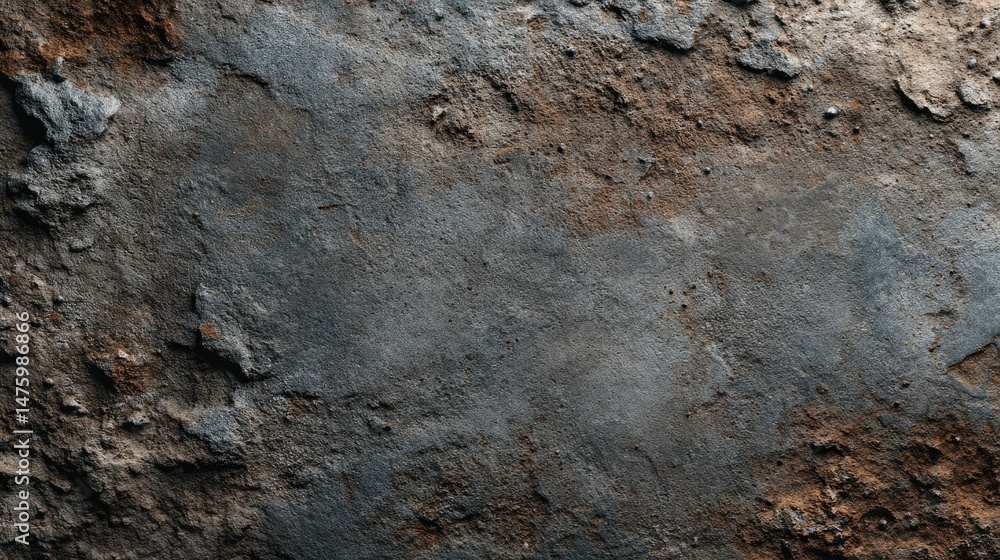 Fototapeta premium Rough-Textured Stone Surface: A Moody, Dark Grey and Rust Abstract
