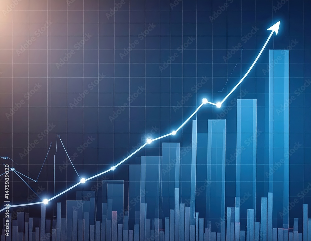 A colorful graph chart displaying data trends, featuring a prominent arrow pointing upward, symbolizing growth and positive progress in metrics. A colorful graph chart displaying data trends, featuring a prominent arrow pointing upward, symbolizing growth and positive progress in metrics.