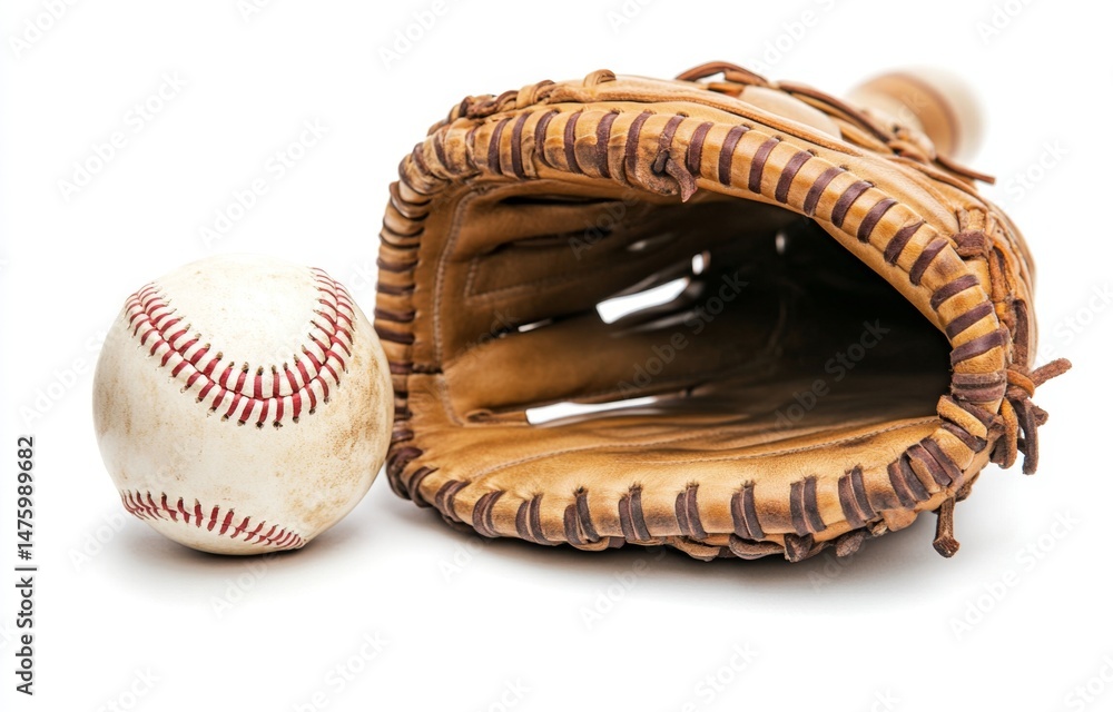 Fototapeta premium Baseball glove and ball (1)