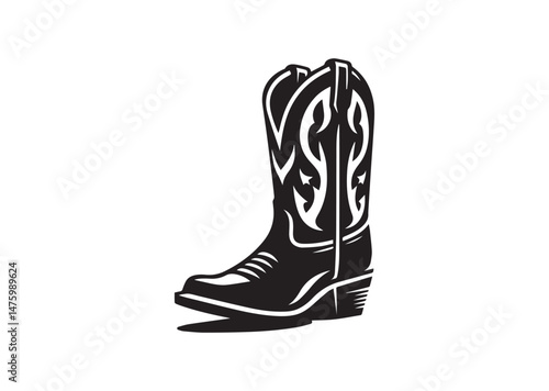 Cowboy Boot Silhouette Vector