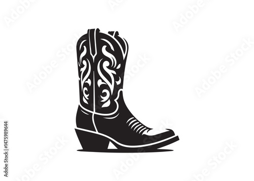 Cowboy Boot Silhouette Vector