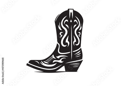 Cowboy Boot Silhouette Vector