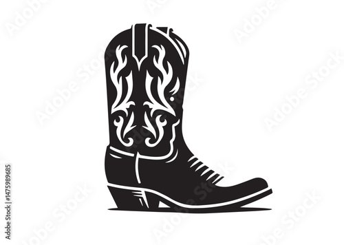 Cowboy Boot Silhouette Vector